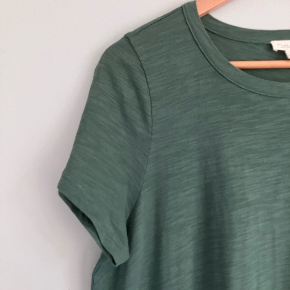 COTTON BLEU Sage Green Boxy Cotton Dress Size S (could fit M) - Picture 2 of 11